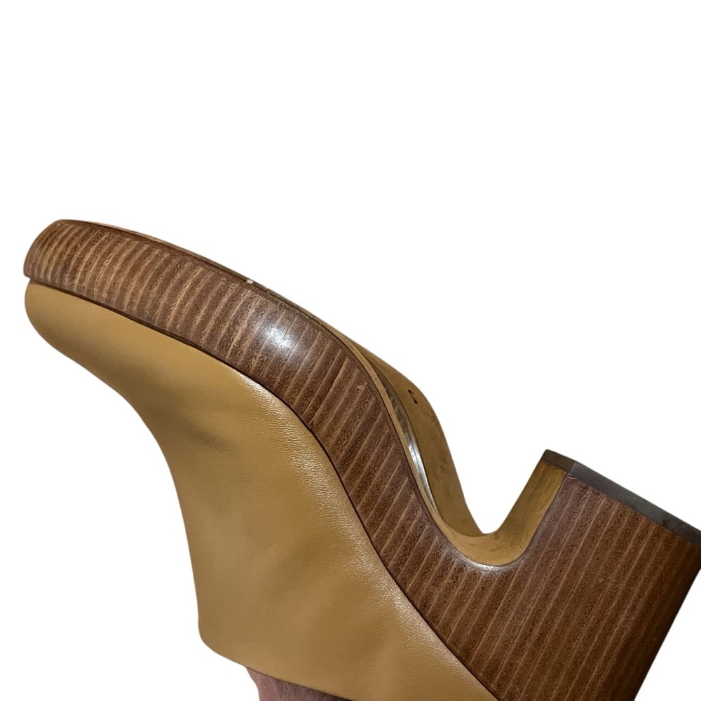 Vince Navina Leather Platform Clogs Tan Brown Block Heel Mule Minimalist — 9.5 - Picture 11 of 16